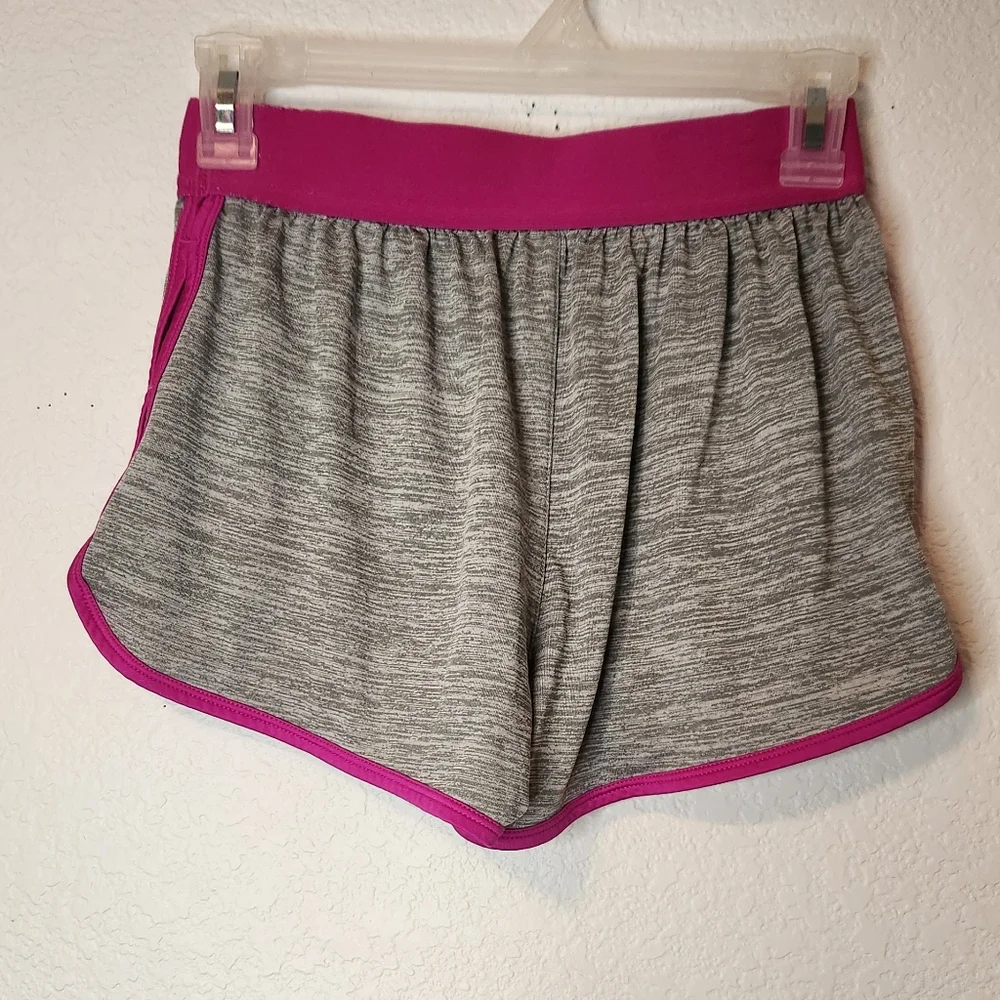 Alive Qwick-Dry Lined Running Shorts Gray and‎ Pink, Size XS